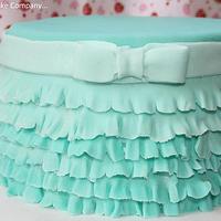 Green ombre ruffle cake