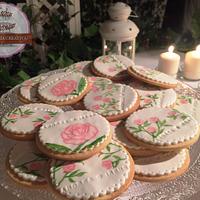 Roses cookies painted