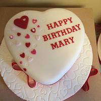 Heart shaped cake 50th birthday