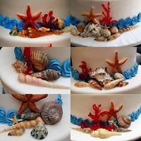 Wedding cake seashells 