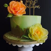 Garden rose cake
