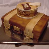 The Double Suit Case cake