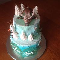 Sven & Olaf "Frozen" Birthday Cake