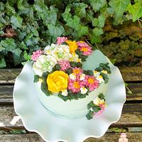 Buttercream  flowers cake