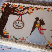 fall wedding sheet cake