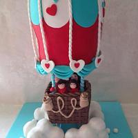 3D hotair balloon cake