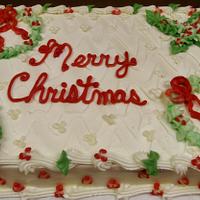 Buttercream wreaths and holly cake
