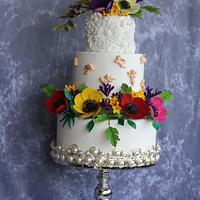 Floral fantasy wedding cake