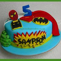 Last Minute Super Heroes Cake! Wish I had time for figurines!!!