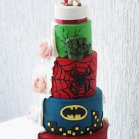 Avengers His and Hers Wedding cake