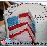 Flag Cake for July 4th