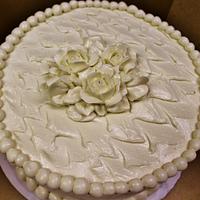 Italian buttercream cake with flowers