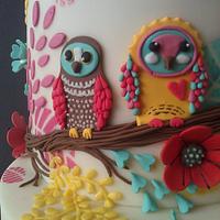 Owls christening cake (and a first birthday!)