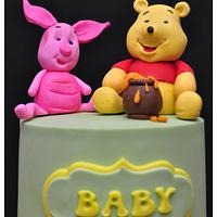 Winnie and Friends Baby Shower Cake