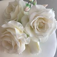 bouquet of white roses.