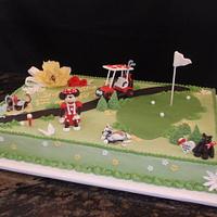 Minnie Mouse Golf Cart Cake topper