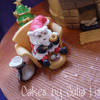 Father Christmas on his break, charity cake
