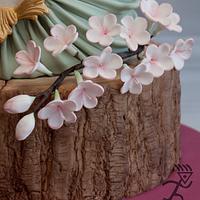 Pleats, Realistic Wood tier & Blossoms