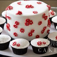 Red and Silver Cupcakes