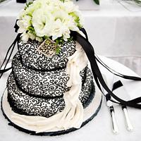 Black and White Filigree Cake