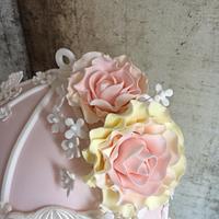 Birdcage Wedding Cake with Roses