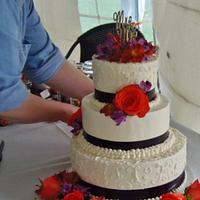 Vibrant Autumn wedding cake