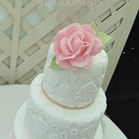 Gilded rose wedding cake