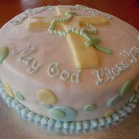 Baptism Cake with Cross