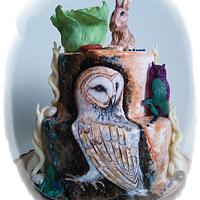 Hand painted barn owl