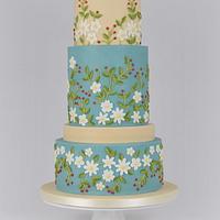 Brush embroidered cake - Couture Cakers Collaboration