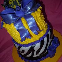 21st Birthday, Ruffles & Zebra Cake
