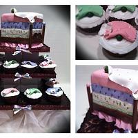 princess and the pea baby shower cupcakes