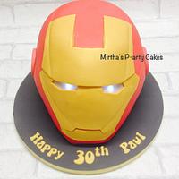 Iron man helmet cake (with light up eyes) 