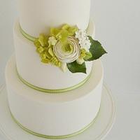 Green and White with Ranunculus
