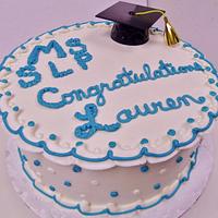 buttercream turquiose graduation cake