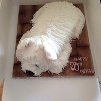 White West highland terrier for Moira's 70th