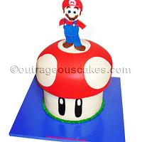 3D Mario on mushroom cake