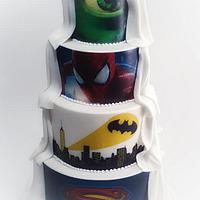 Wedding cake with avengers.
