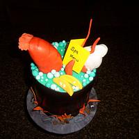 Lobster Spa hot tub cake