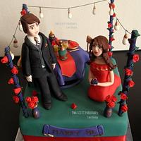 Romantic Proposal Cake -- this time the GIRL kneels <3