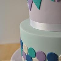 Baby Elephant and Owl Baby Shower Cake