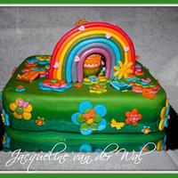 Flower power rainbow cake