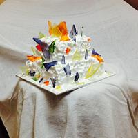 Shattered glass birthday cake