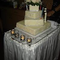 Champagne Lace Wedding Cake