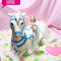 White horse Wedding cake