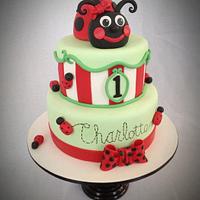 Ladybug birthday cake