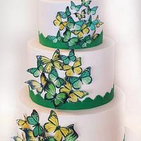 Beautiful cake with butterflies