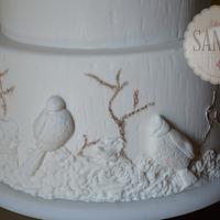 Wedding cake with magnolia flower