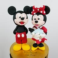Mickey and Minnie Mouse Baby Shower Cake