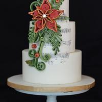 Quilled Christmas Wedding Cake